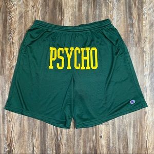 Men’s Champion Prolific Psycho Green Mesh Shorts Size XL Drawstring